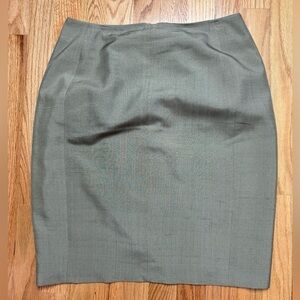 Barry Bricken Women Business Office Tan Pencil Skirt Size 10 Wool light academia
